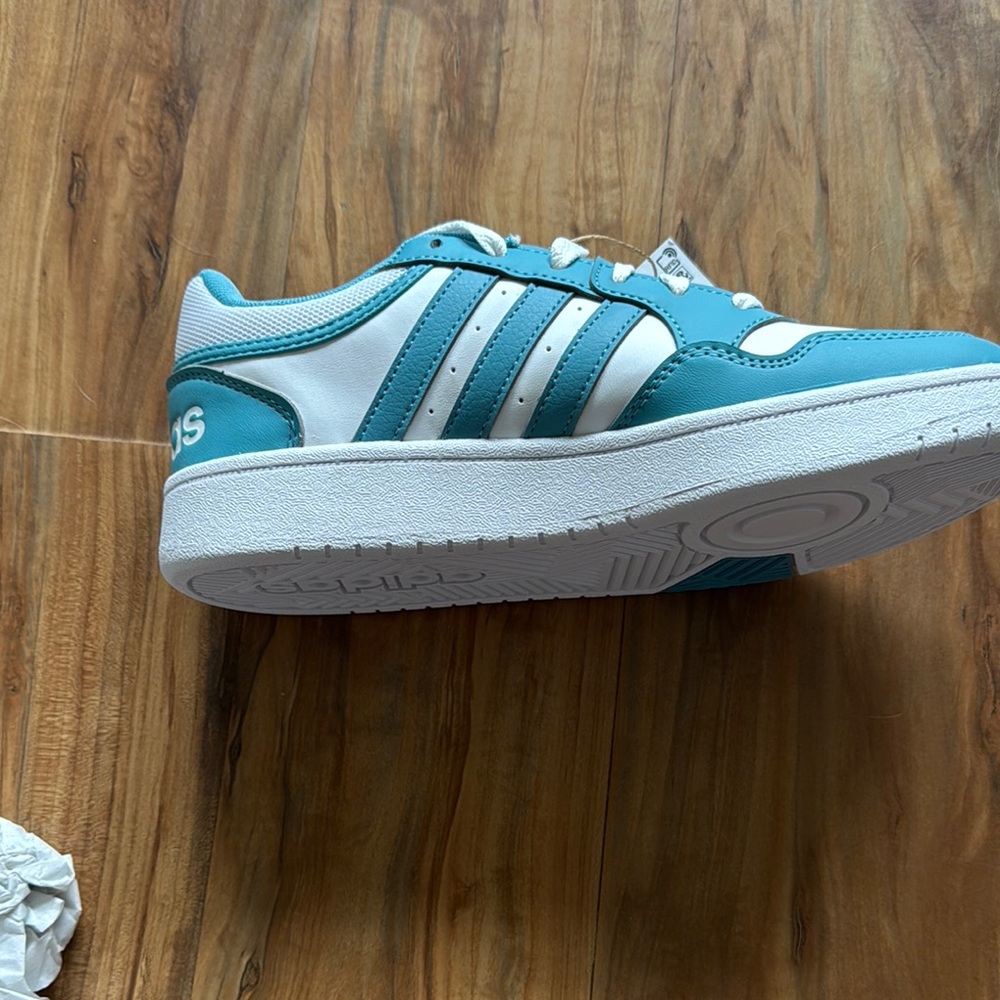 Adidas Turquoise and White Low-Top Sneakers